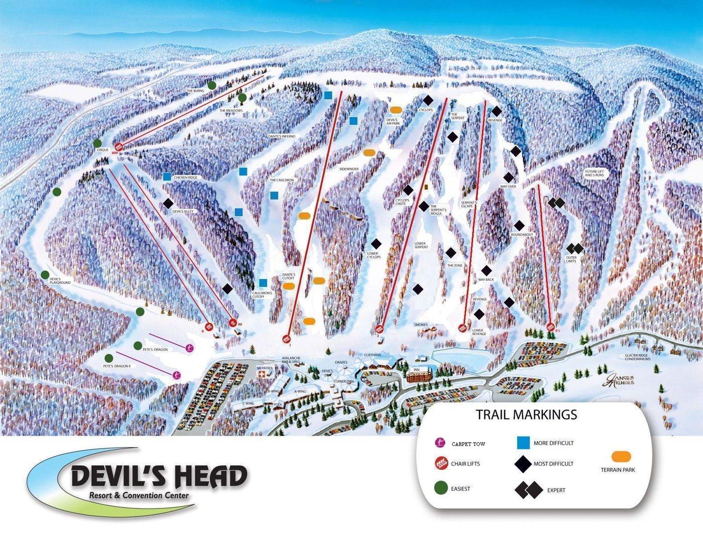 Devils Head Trail Map